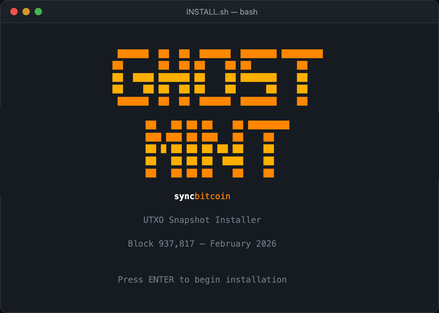GHOSTMINT installer splash screen